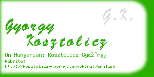 gyorgy kosztolicz business card